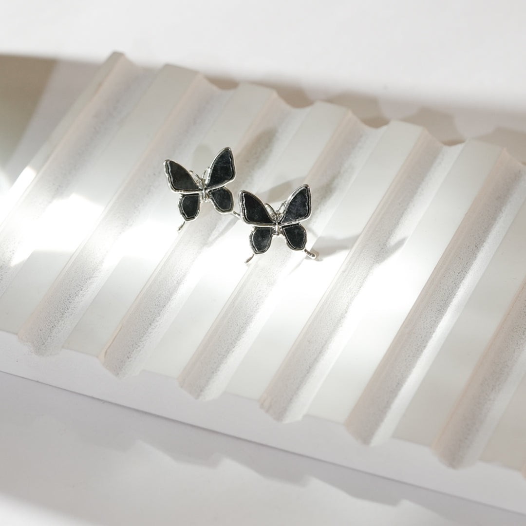 Black Butterfly Earrings-19 A