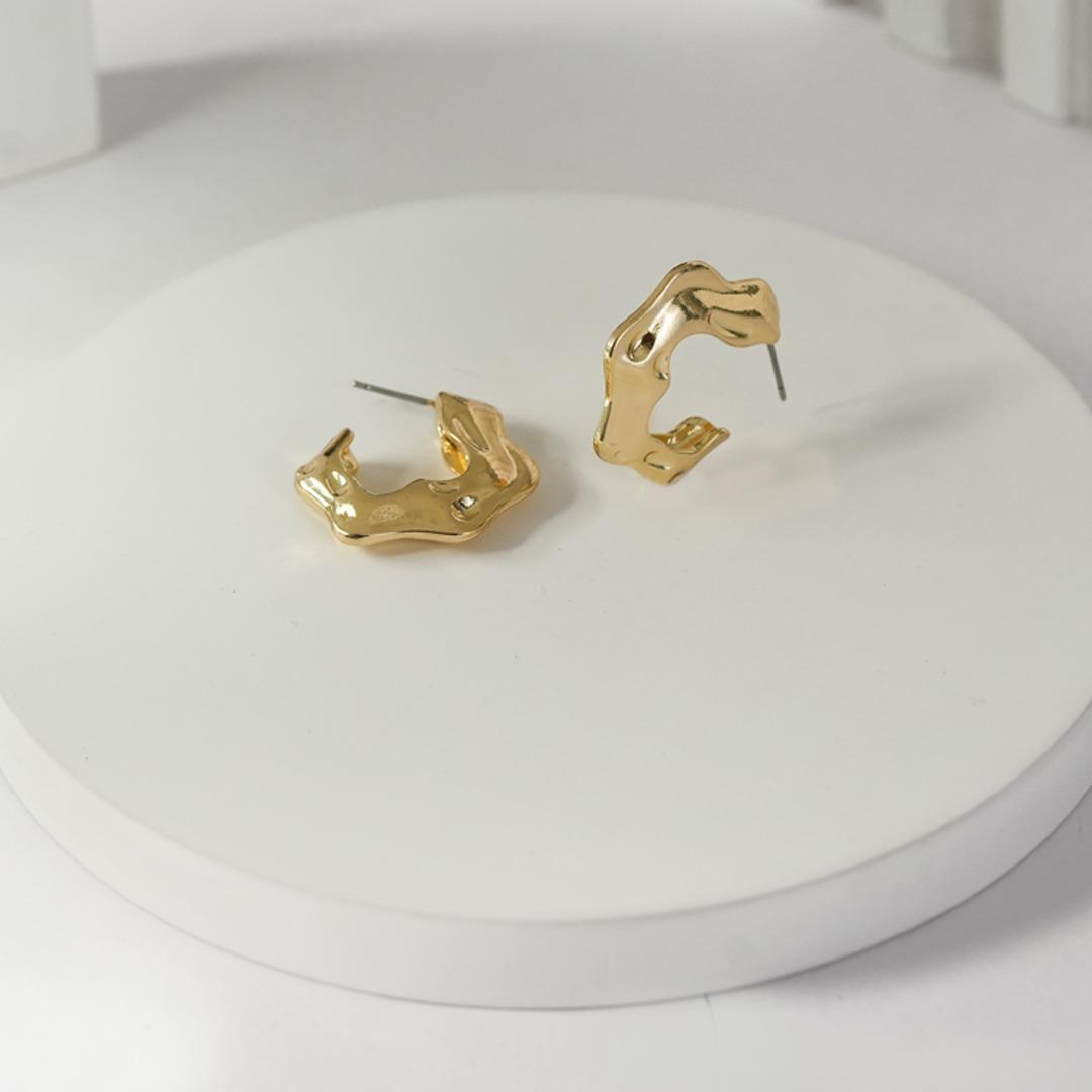 Gold Hoops Shaped Earrings-46 A